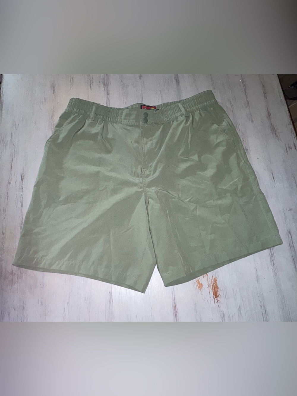 BURLEBO Everyday Shorts Mens 2XL Light Sage Fish Toss Stretch Fishing Golf 8”